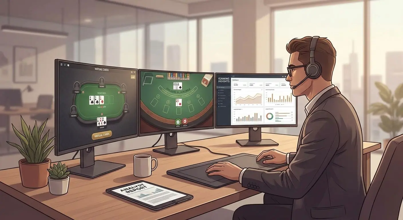 Fictional iGaming analyst reviewing blackjack table formats