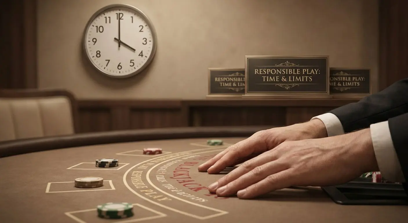 Responsible blackjack play with time and budget control theme