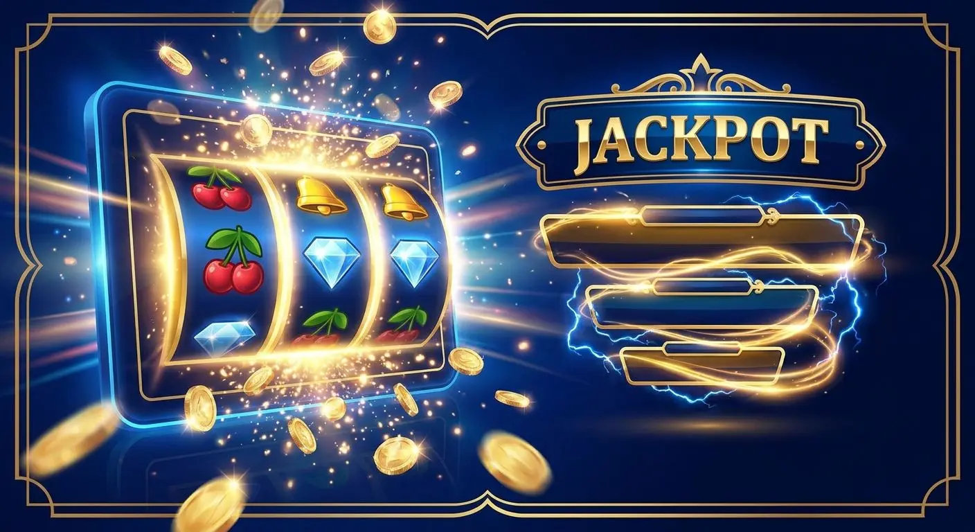 Jackpot-style game screen with large prize visuals