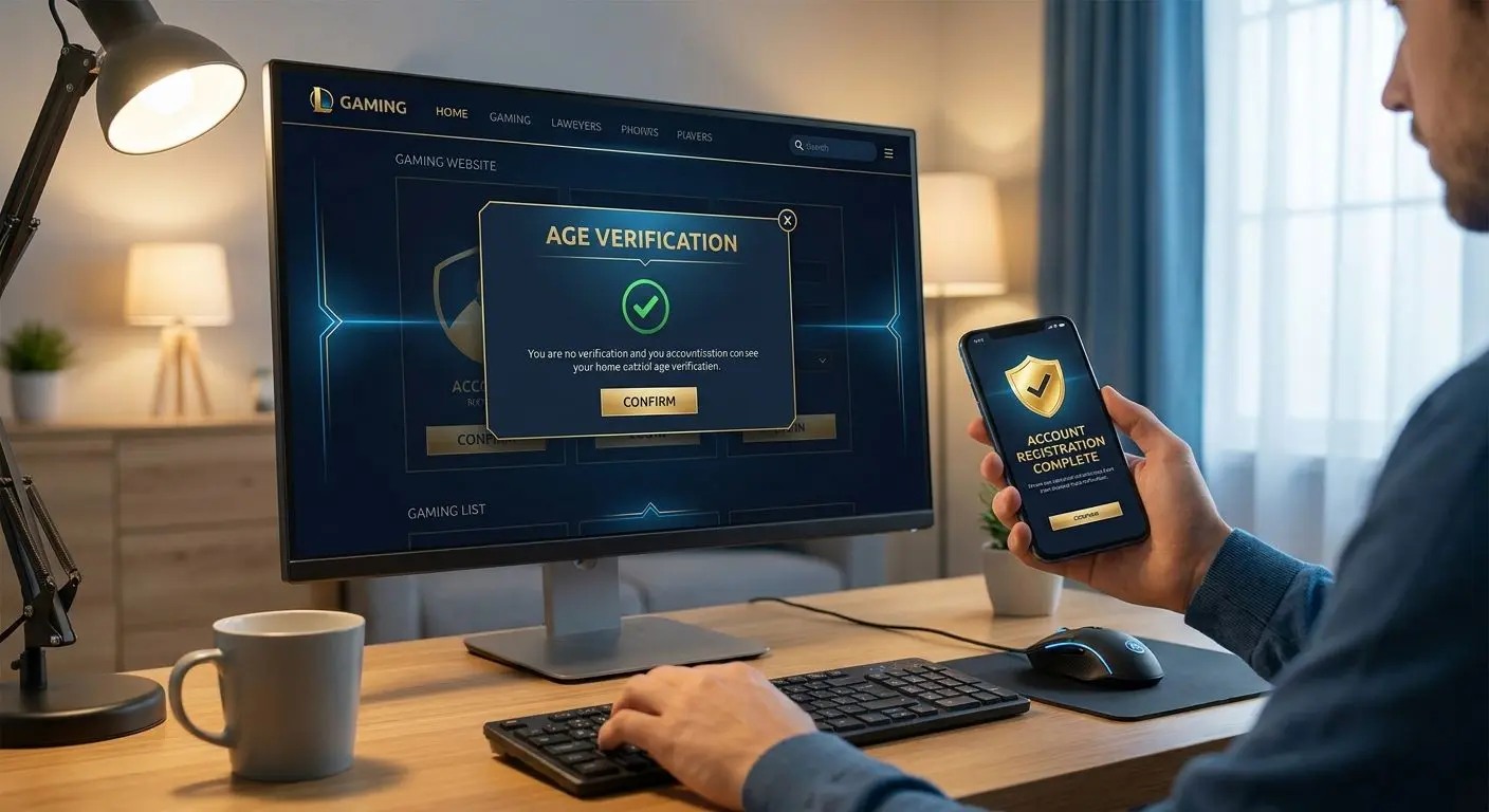 User verifying age and creating an account safely online
