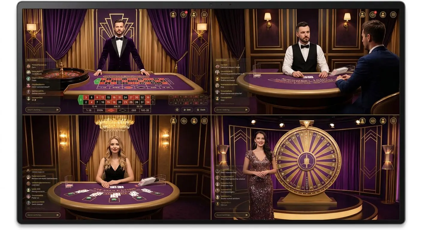 Collage of different live tables and studio styles