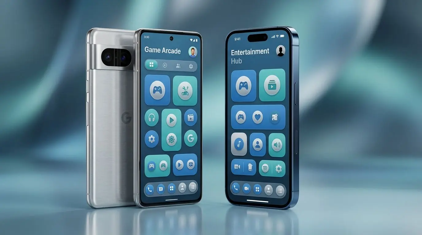 Android and iPhone showing a generic PlayOJO-style mobile lobby interface