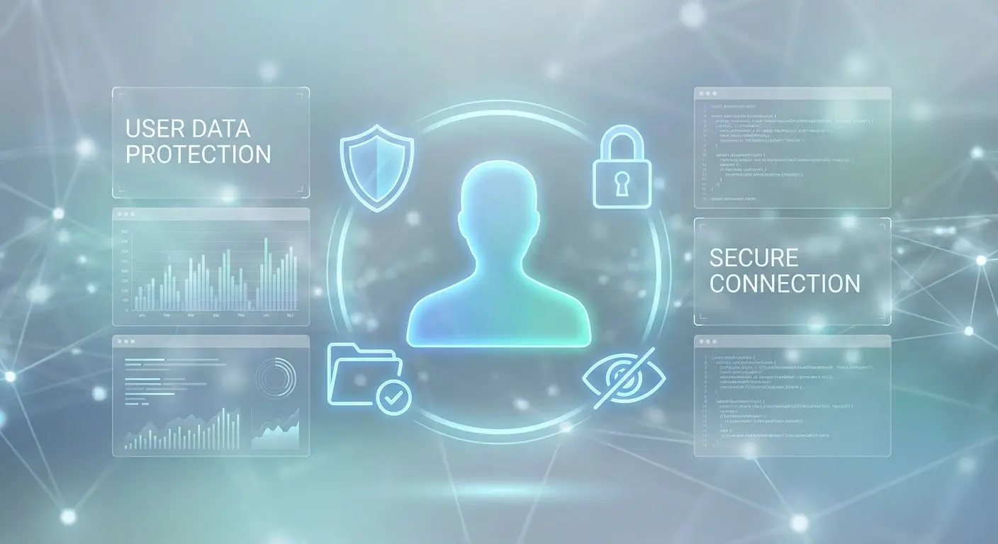 Illustration of data protection and privacy controls around a user profile