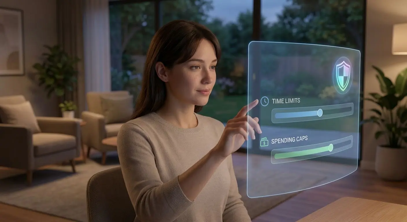 Responsible play controls with privacy and protection shield