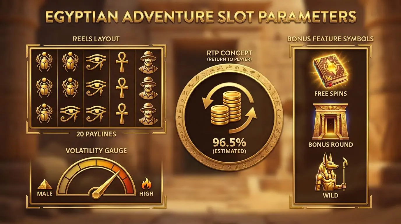 Infographic of Book of Dead style slot stats