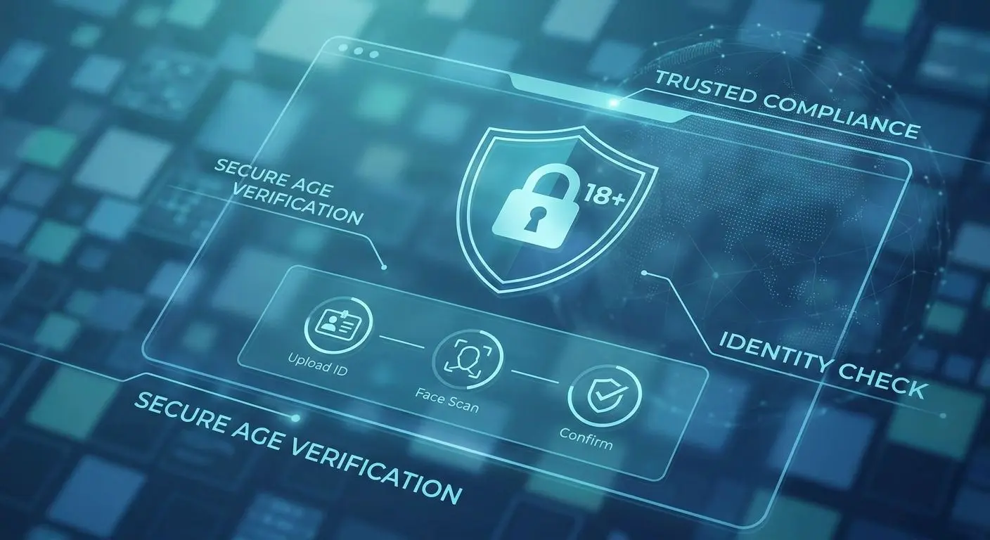 18 plus verification and secure identity check illustration