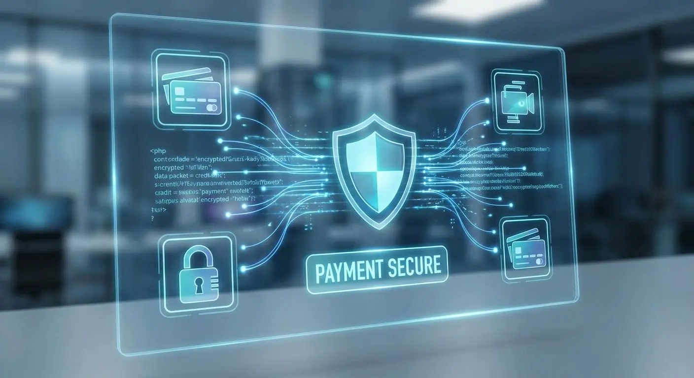 Secure payments and data protection illustration